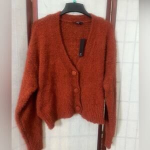 LULUS NWT KEPT ME BUNDLED BULKY‎ KNITTED CARDIGAN SWEATER SIZE L